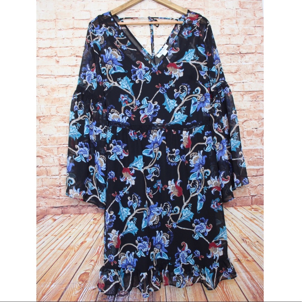 WHBM | Bell Sleeve Floral Printed Dress